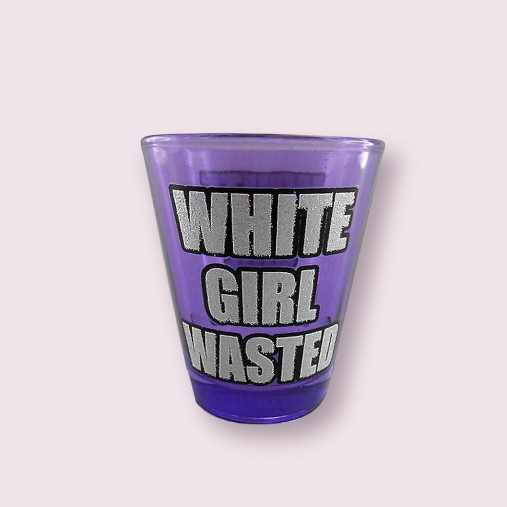 Spencer’s Glitter White Girl Wasted Purple Shot Glass